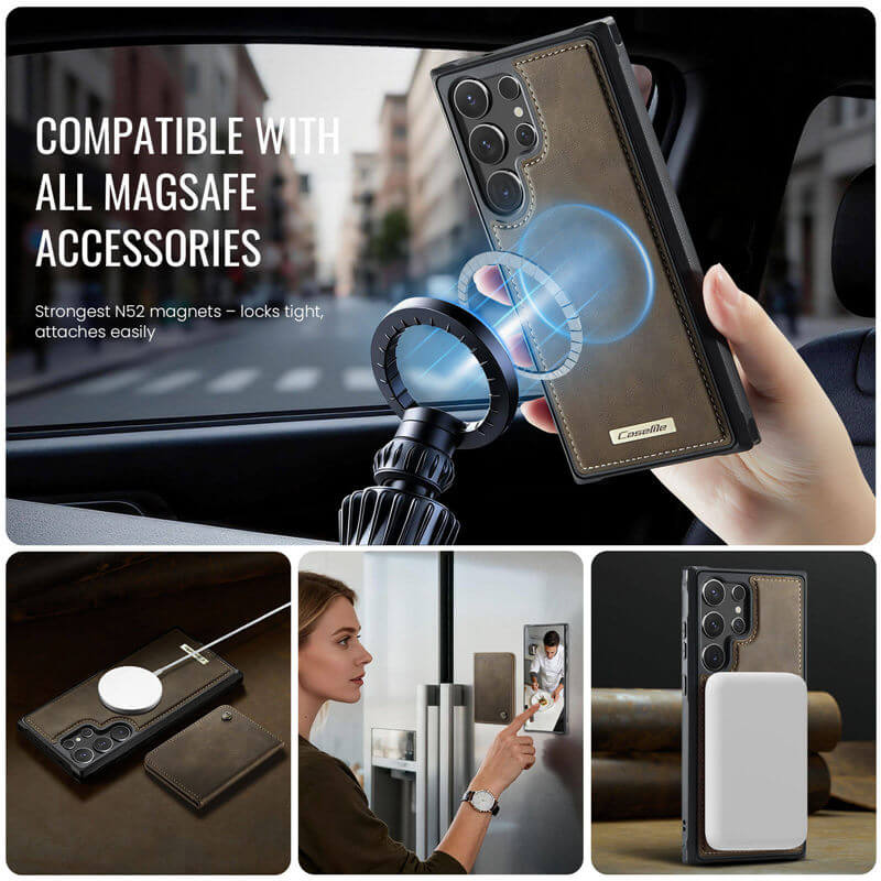 CaseMe Samsung Galaxy S24 Ultra 2-in-1 Detachable Magnetic Wallet Case