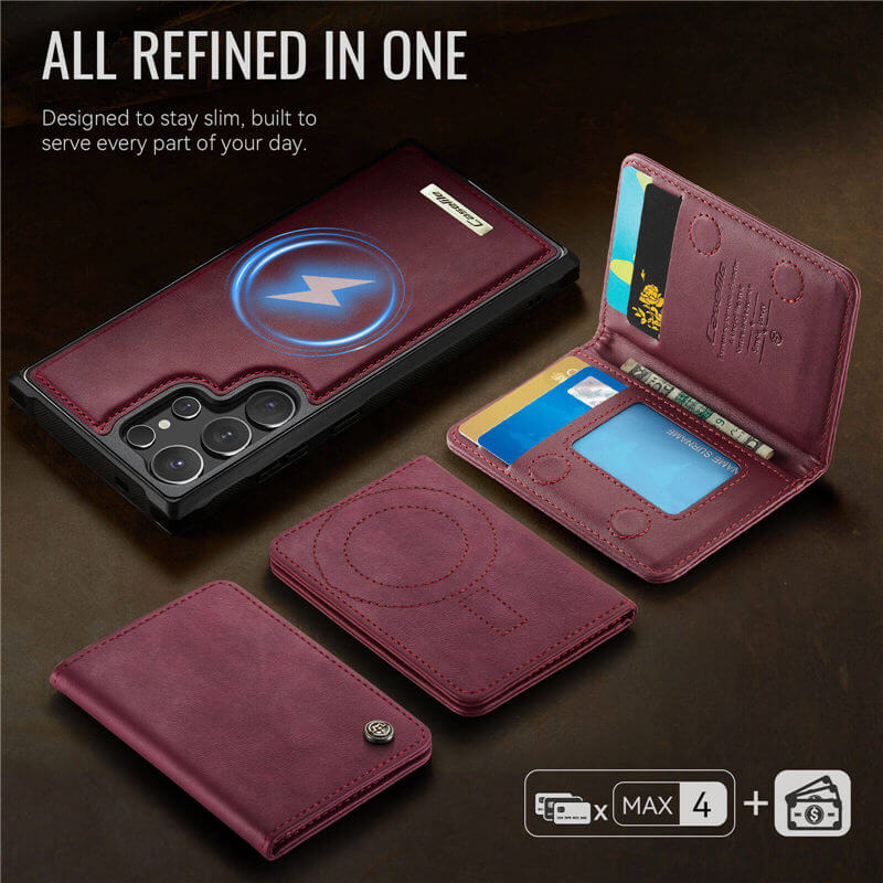 CaseMe Samsung Galaxy S24 Ultra 2-in-1 Detachable Magnetic Wallet Case
