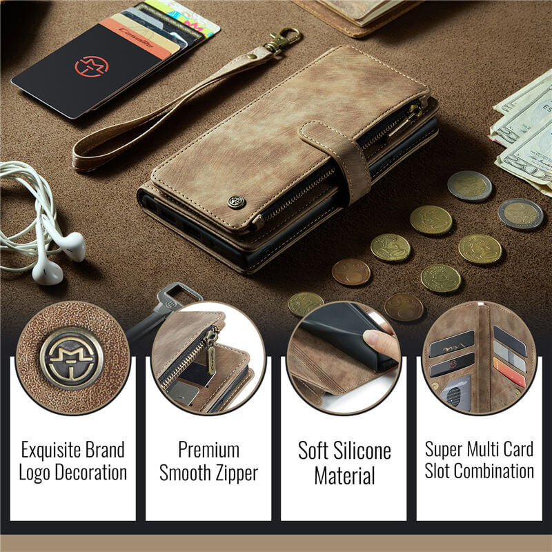 CaseMe Samsung Galaxy S25 Wallet Case with Wrist Strap