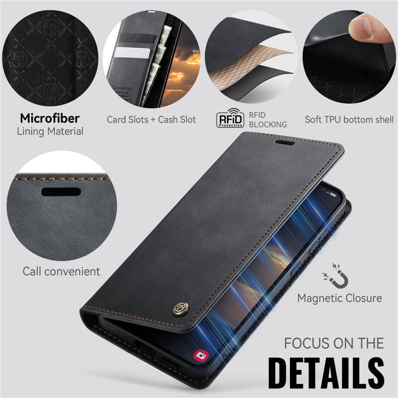 CaseMe Samsung Galaxy S25 Edge Magnetic Wallet Case with RFID Blocking