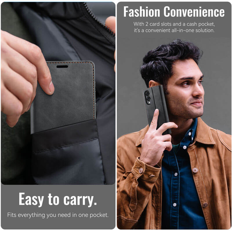 CaseMe Samsung Galaxy S25 Edge Magnetic Wallet Case with RFID Blocking