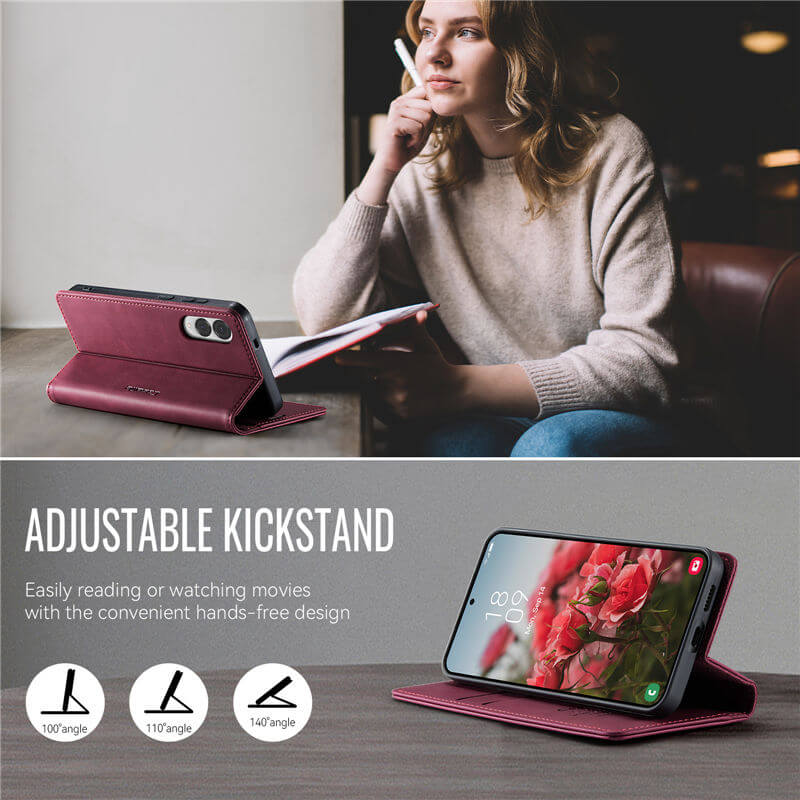 CaseMe Samsung Galaxy S25 Edge Magnetic Wallet Case with RFID Blocking