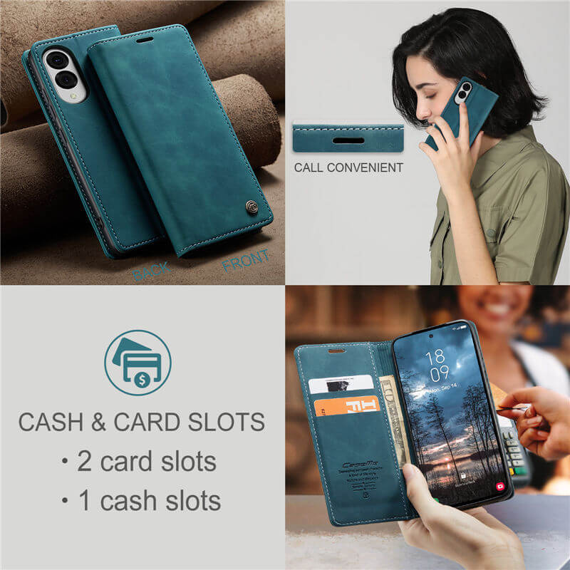 CaseMe Samsung Galaxy S25 Edge Wallet Suede Leather Case