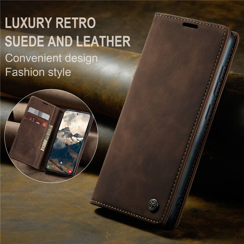 CaseMe Samsung Galaxy S25 Edge Wallet Suede Leather Case
