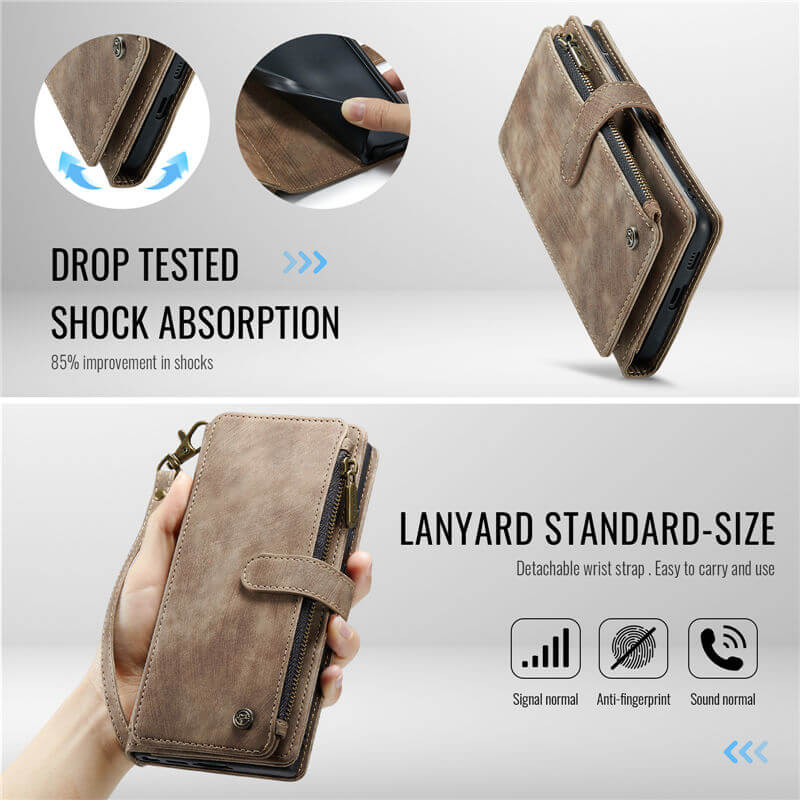 CaseMe Samsung Galaxy S25 Edge Wallet Case with Wrist Strap