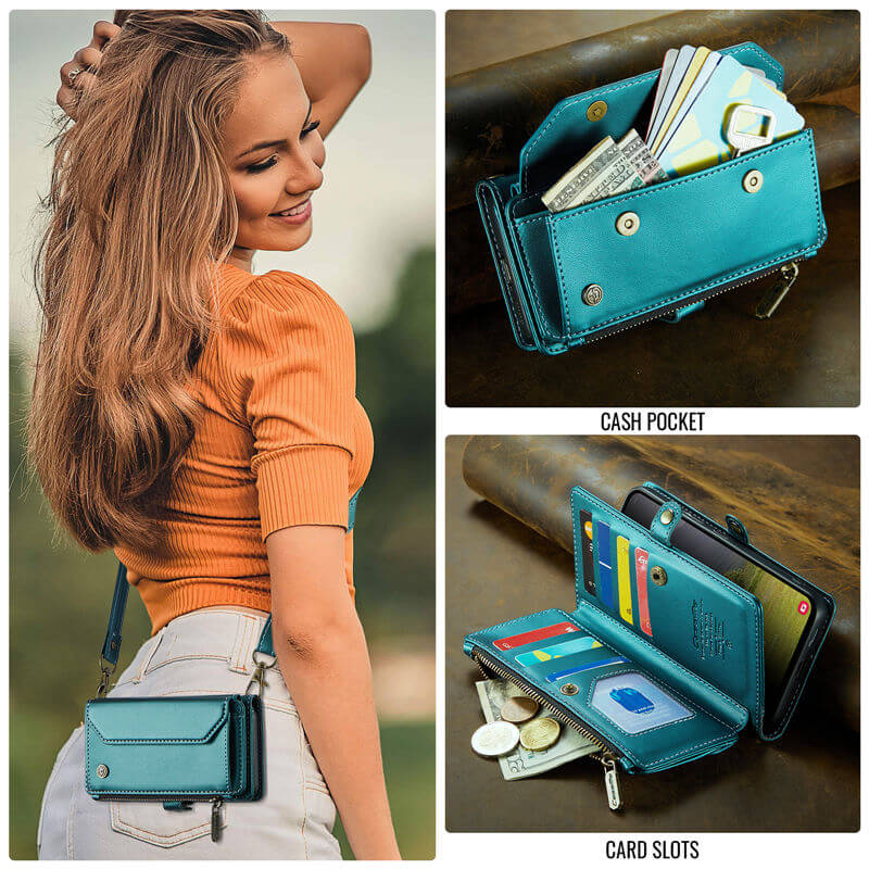 CaseMe Samsung Galaxy S25 Edge Wallet RFID Blocking Crossbody Phone Case