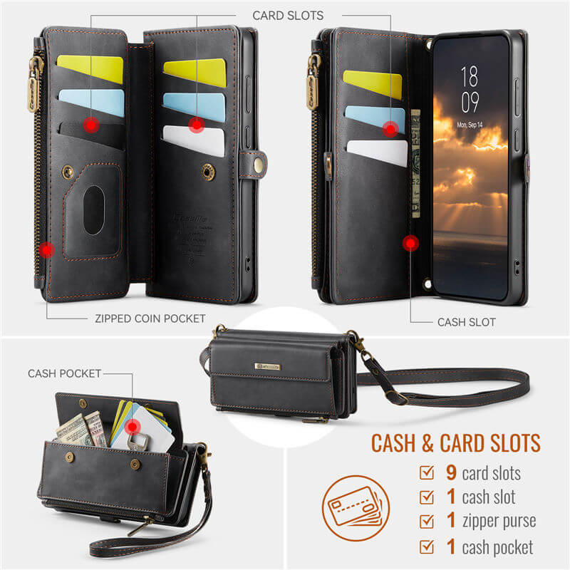 CaseMe Samsung Galaxy S25 Edge Crossbody Wallet Case
