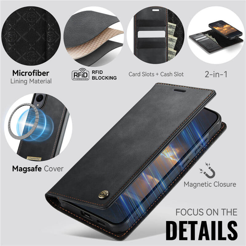 CaseMe Samsung Galaxy S25 Edge 2-in-1 Magnetic Wallet Case
