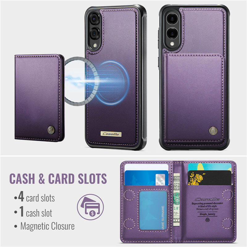 CaseMe Samsung Galaxy S25 Edge 2-in-1 Detachable Magnetic Wallet Case
