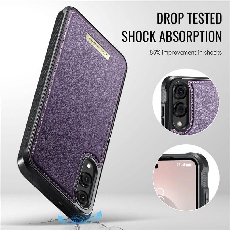 CaseMe Samsung Galaxy S25 Edge 2-in-1 Detachable Magnetic Wallet Case