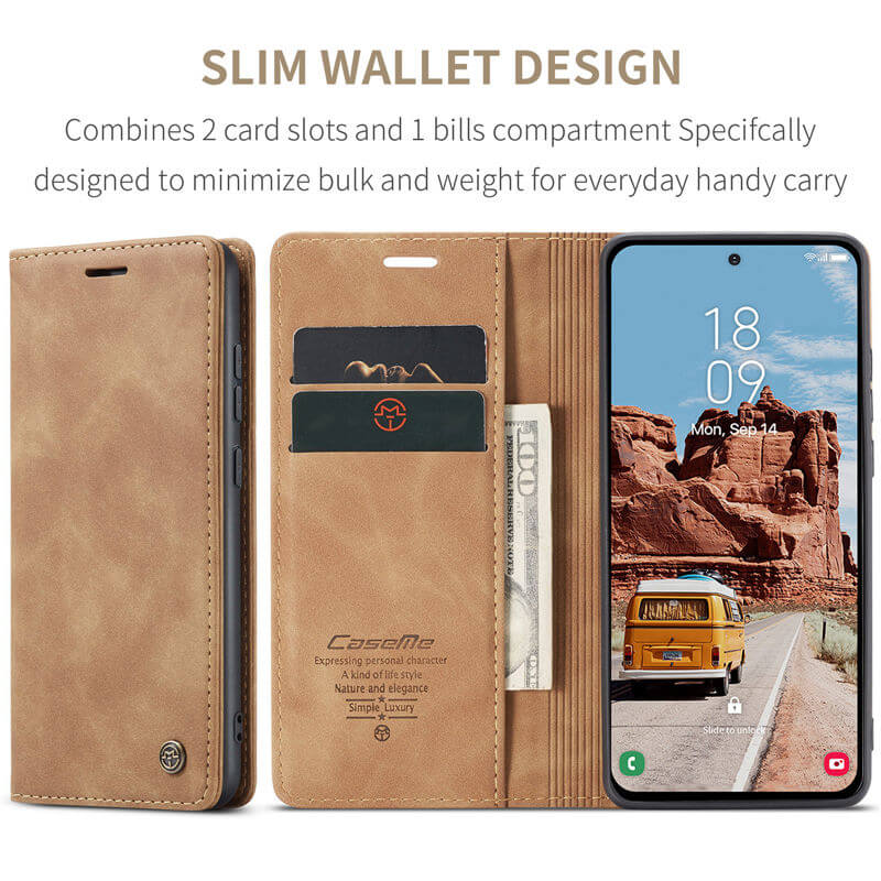 CaseMe Samsung Galaxy S25 FE Wallet Suede Leather Case