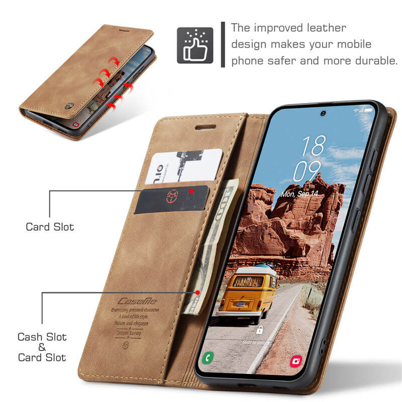 CaseMe Samsung Galaxy S25 FE Wallet Suede Leather Case