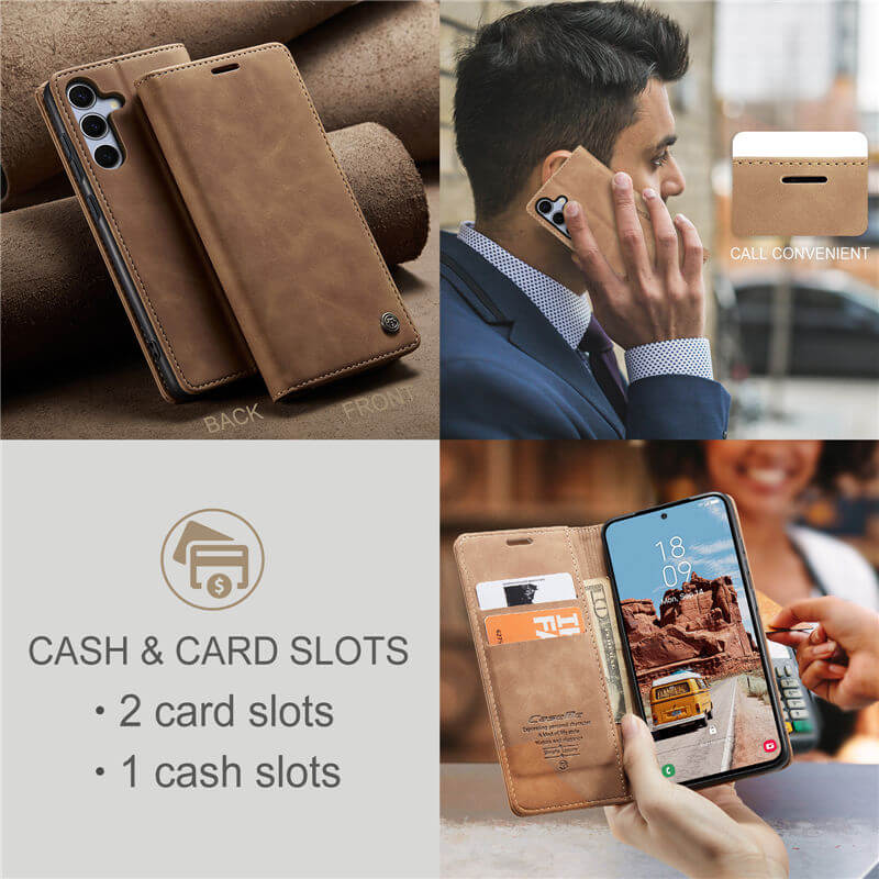 CaseMe Samsung Galaxy S25 FE Wallet Suede Leather Case