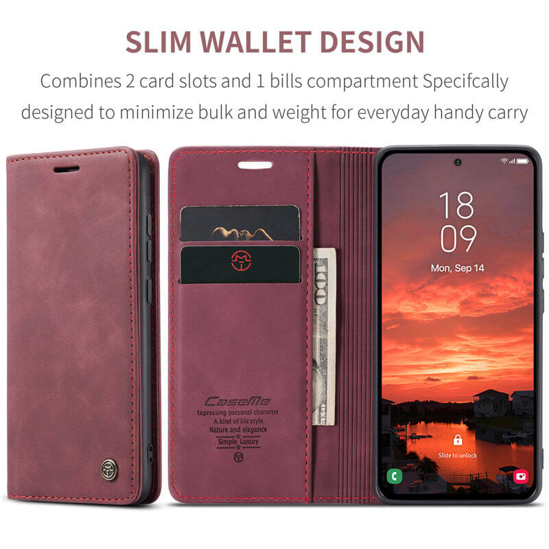 CaseMe Samsung Galaxy S25 FE Wallet Suede Leather Case
