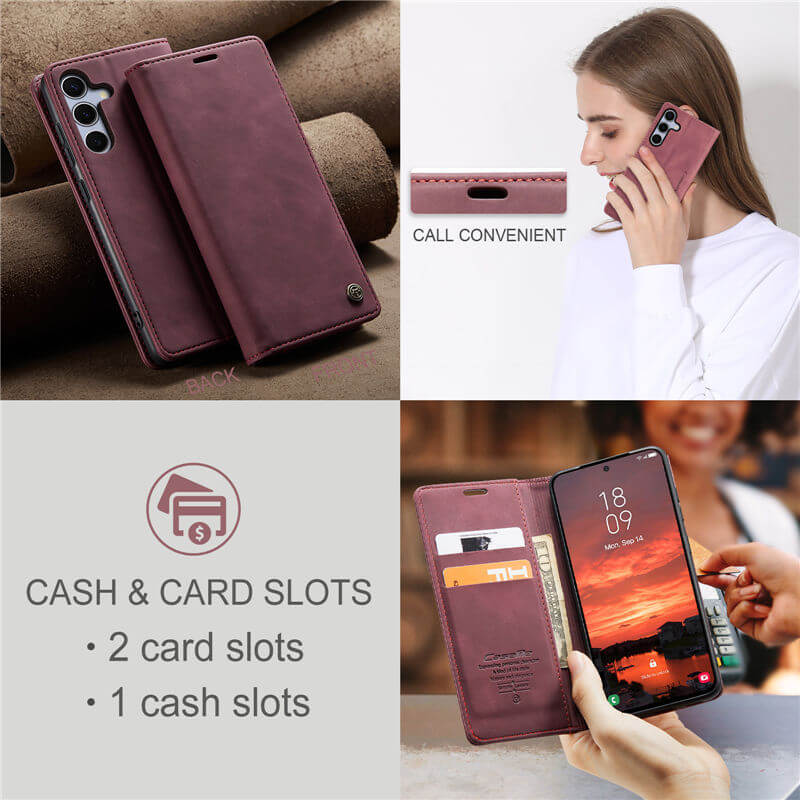 CaseMe Samsung Galaxy S25 FE Wallet Suede Leather Case