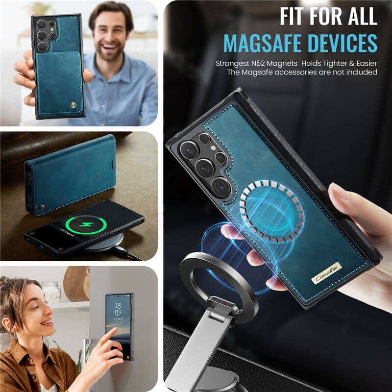CaseMe Samsung Galaxy S24 Ultra 2-in-1 Magnetic Wallet Case