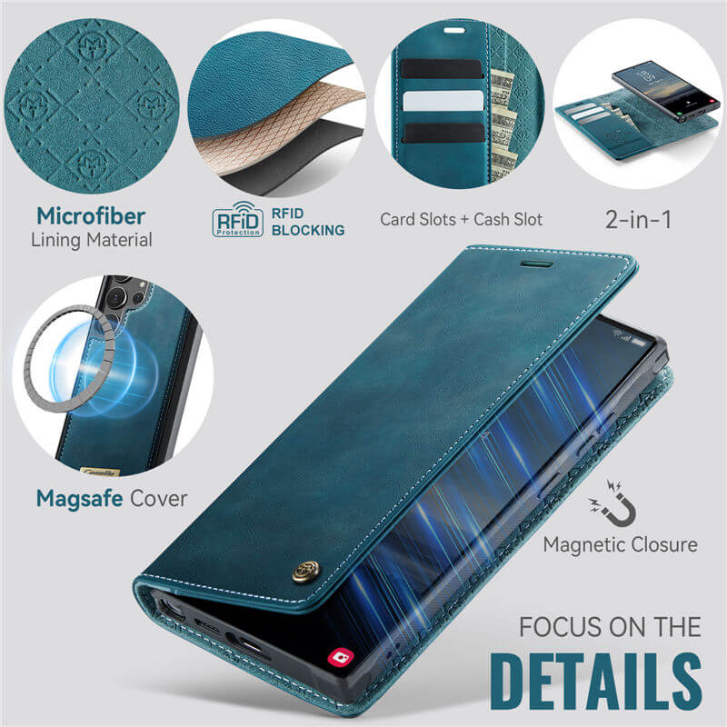 CaseMe Samsung Galaxy S24 Ultra 2-in-1 Magnetic Wallet Case