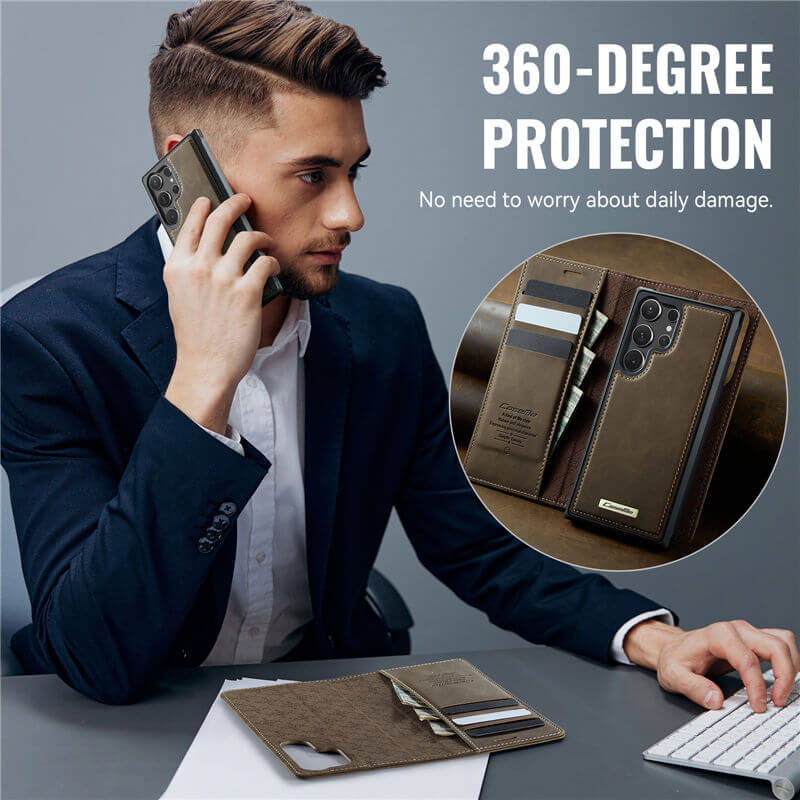 CaseMe Samsung Galaxy S24 Ultra 2-in-1 Magnetic Wallet Case