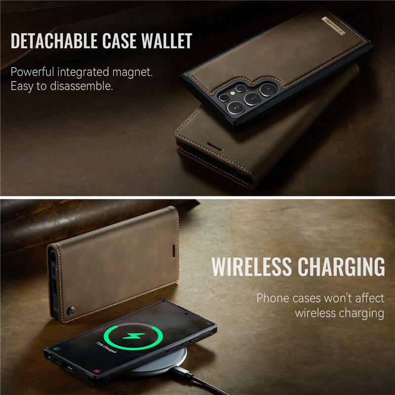 CaseMe Samsung Galaxy S24 Ultra 2-in-1 Magnetic Wallet Case