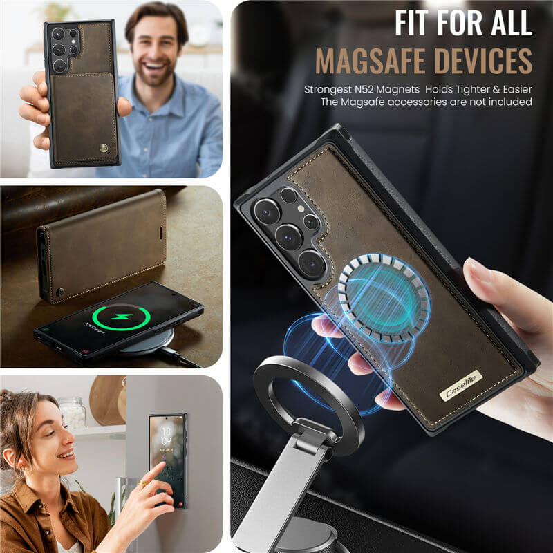 CaseMe Samsung Galaxy S24 Ultra 2-in-1 Magnetic Wallet Case