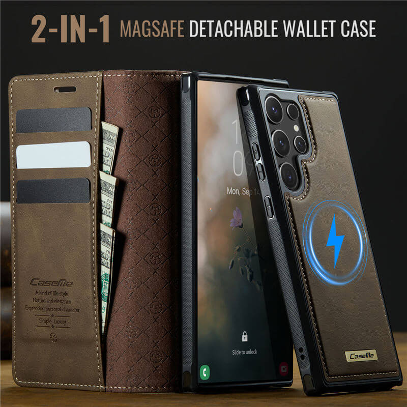CaseMe Samsung Galaxy S24 Ultra 2-in-1 Magnetic Wallet Case