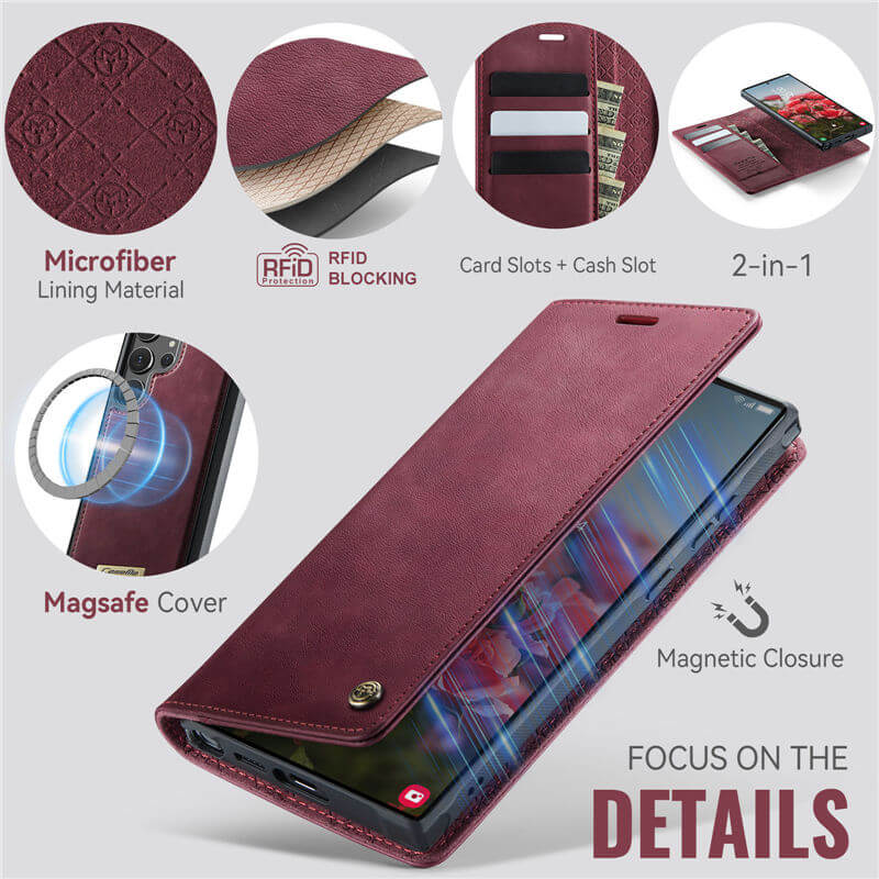 CaseMe Samsung Galaxy S25 Ultra 2-in-1 Magnetic Wallet Case