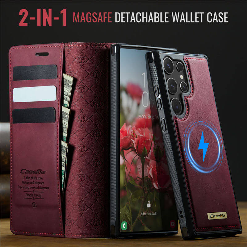 CaseMe Samsung Galaxy S25 Ultra 2-in-1 Magnetic Wallet Case