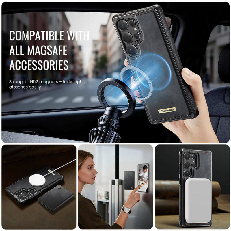 CaseMe Samsung Galaxy S25 Ultra 2-in-1 Detachable Magnetic Wallet Case