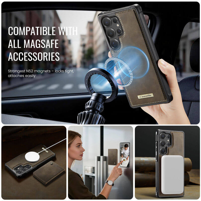 CaseMe Samsung Galaxy S25 Ultra 2-in-1 Detachable Magnetic Wallet Case