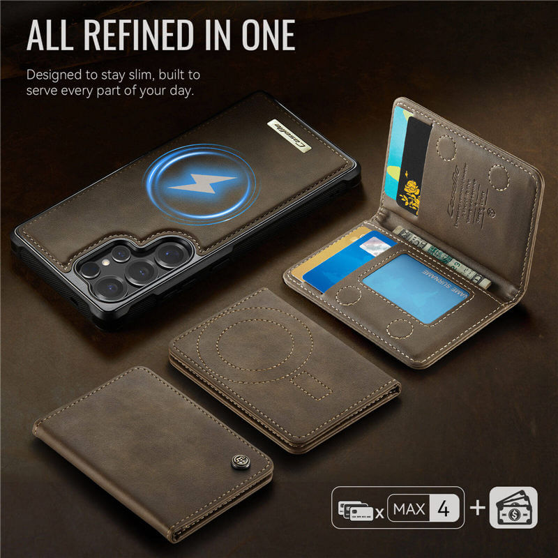 CaseMe Samsung Galaxy S25 Ultra 2-in-1 Detachable Magnetic Wallet Case