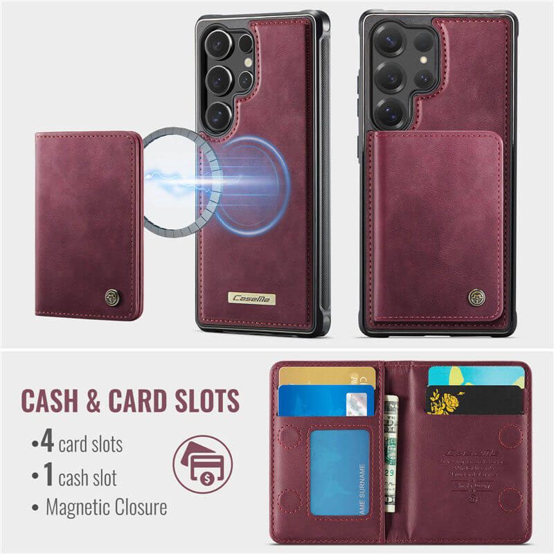 CaseMe Samsung Galaxy S25 Ultra 2-in-1 Detachable Magnetic Wallet Case