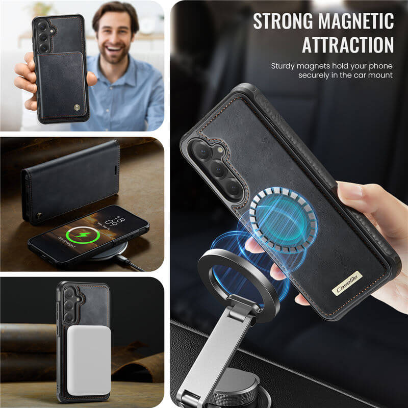 CaseMe Samsung Galaxy S25 2-in-1 Magnetic Wallet Case