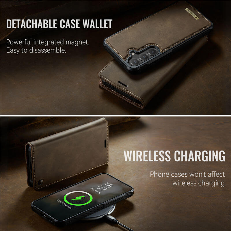 CaseMe Samsung Galaxy S25 Plus 2-in-1 Magnetic Wallet Case