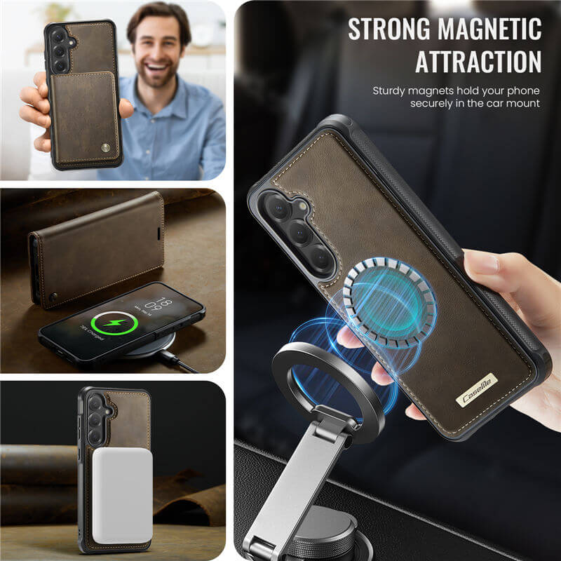 CaseMe Samsung Galaxy S25 Plus 2-in-1 Magnetic Wallet Case