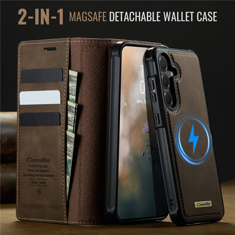 CaseMe Samsung Galaxy S25 Plus 2-in-1 Magnetic Wallet Case