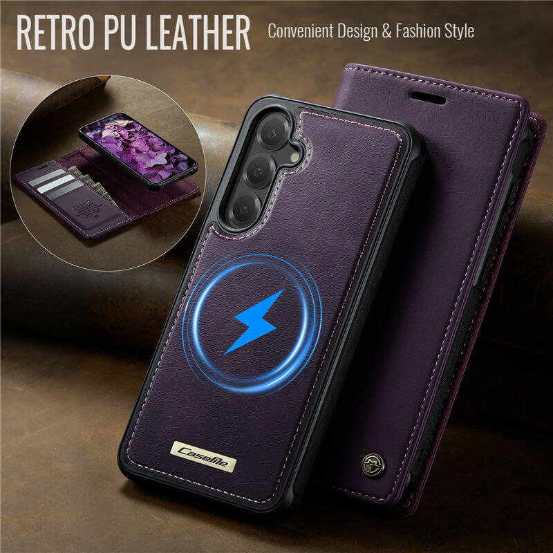 CaseMe Samsung Galaxy S25 2-in-1 Magnetic Wallet Case
