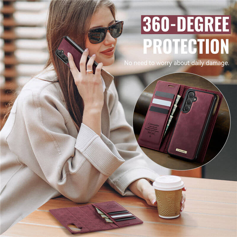 CaseMe Samsung Galaxy S25 2-in-1 Magnetic Wallet Case