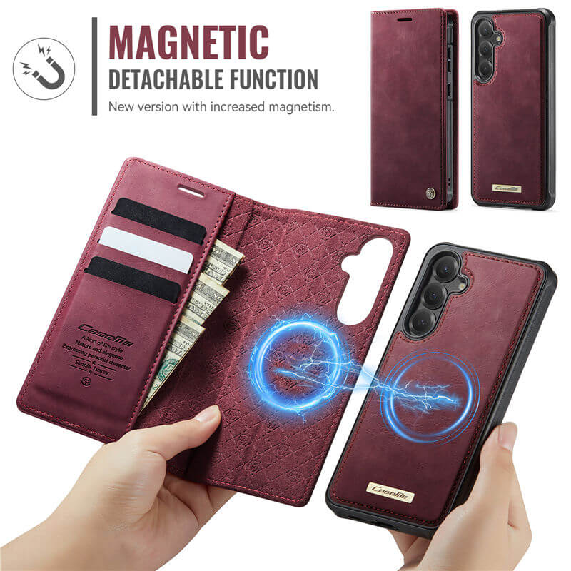 CaseMe Samsung Galaxy S25 2-in-1 Magnetic Wallet Case