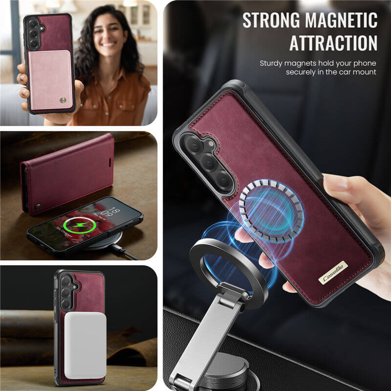 CaseMe Samsung Galaxy S25 2-in-1 Magnetic Wallet Case