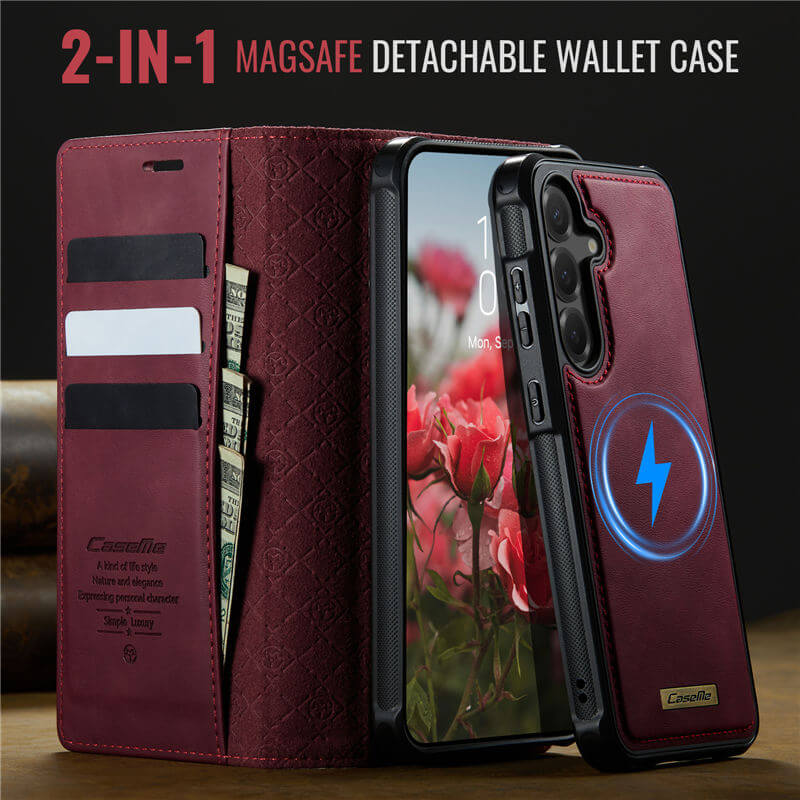 CaseMe Samsung Galaxy S25 2-in-1 Magnetic Wallet Case