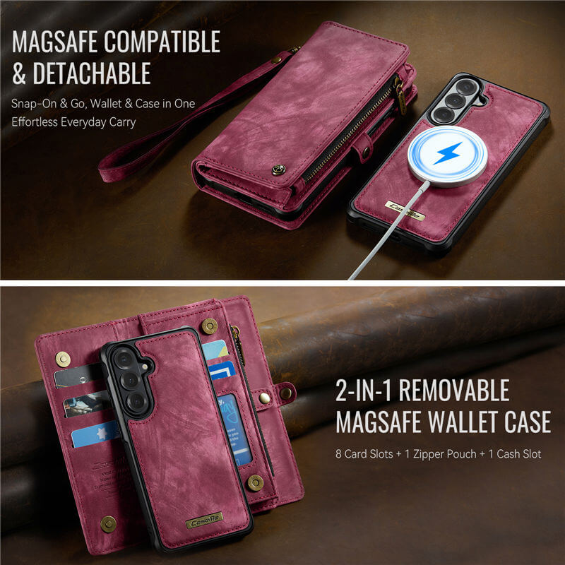 CaseMe Samsung Galaxy S26 Plus 2-in-1 Magnetic RFID Wallet Case