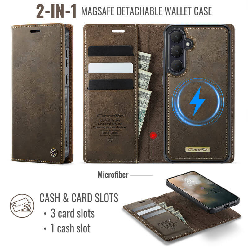 CaseMe Samsung Galaxy S26 2-in-1 Magnetic Wallet Case