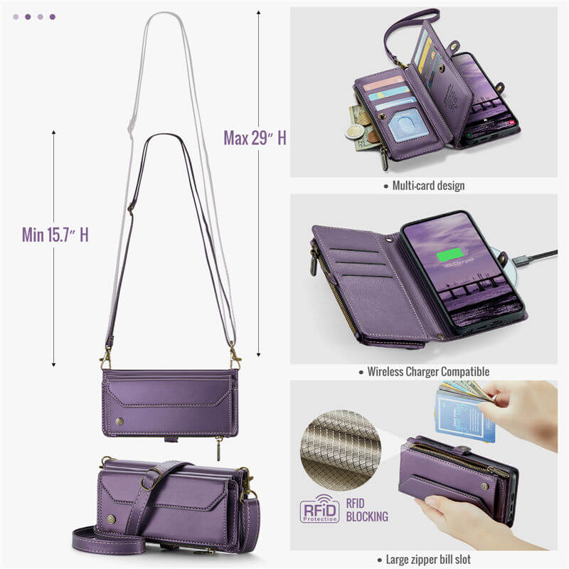 CaseMe Samsung Galaxy S26 Ultra Wallet RFID Blocking Crossbody Phone Case