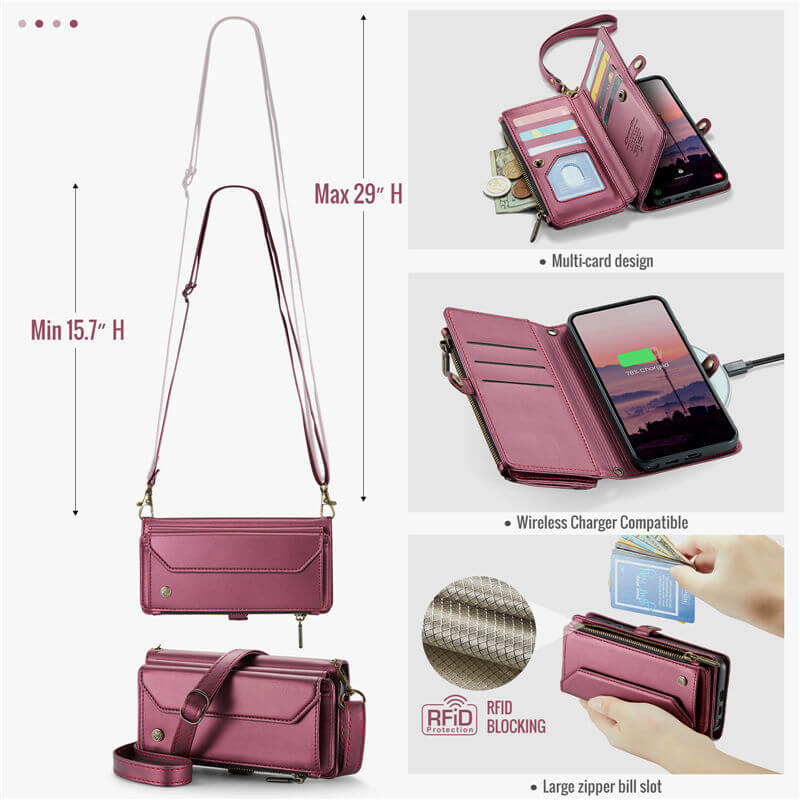 CaseMe Samsung Galaxy S26 Ultra Wallet RFID Blocking Crossbody Phone Case