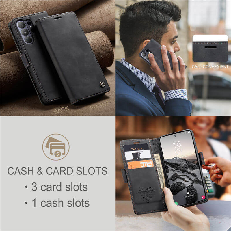 CaseMe Samsung Galaxy S25 Wallet Suede Leather Case