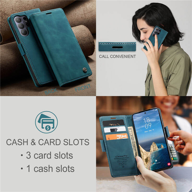 CaseMe Samsung Galaxy S25 Wallet Suede Leather Case