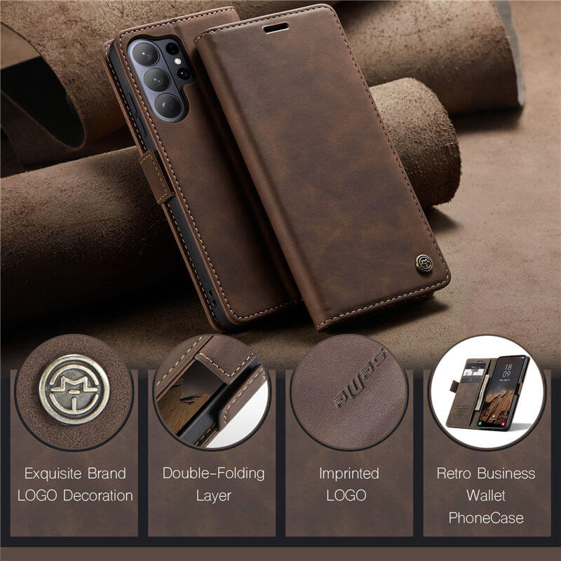CaseMe Samsung Galaxy S25 Wallet Suede Leather Case