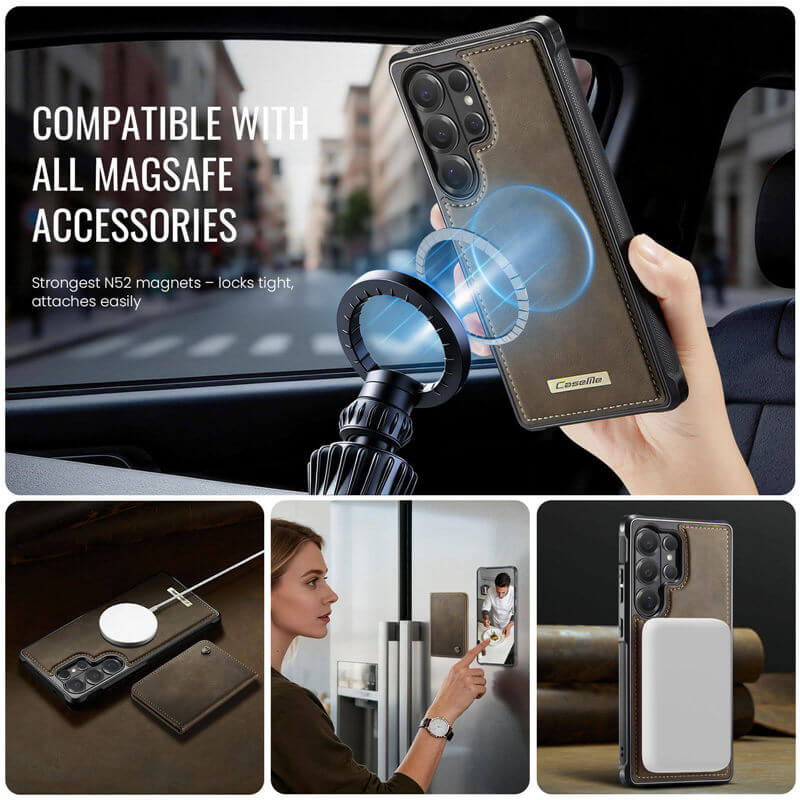 CaseMe Samsung Galaxy S26 Ultra 2-in-1 Detachable Magnetic Wallet Case