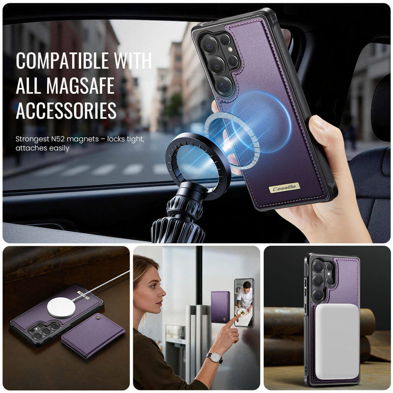 CaseMe Samsung Galaxy S26 Ultra 2-in-1 Detachable Magnetic Wallet Case