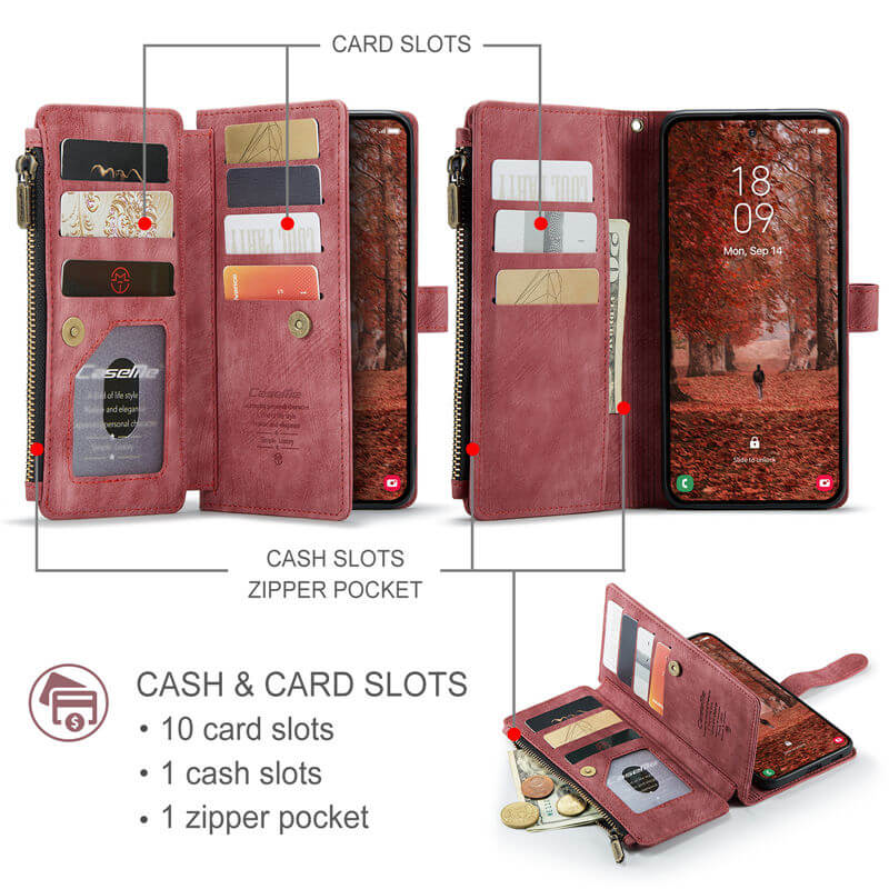 CaseMe Samsung Galaxy S26 Plus Wallet Case with Wrist Strap